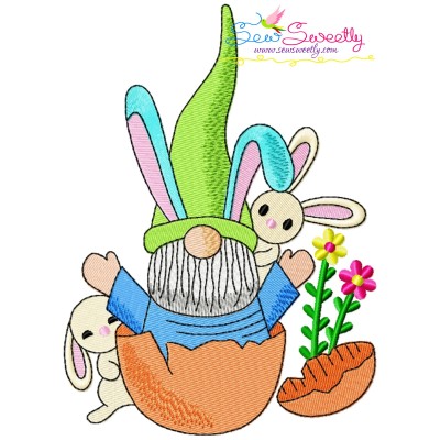 Easter Gnome And Bunny-7 Embroidery Design Pattern-1