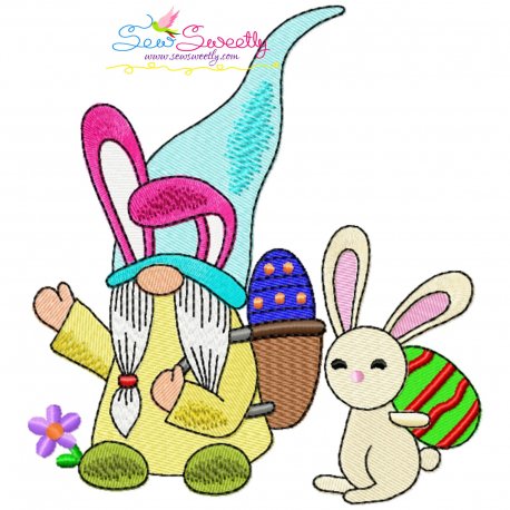 Easter Gnome And Bunny-6 Embroidery Design Pattern