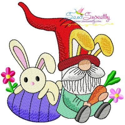 Easter Gnome And Bunny-5 Embroidery Design Pattern-1