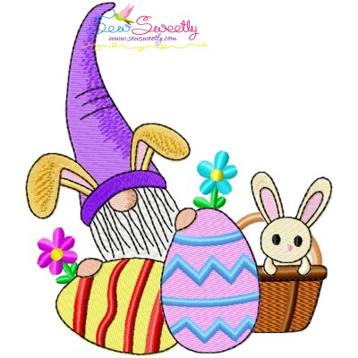 Easter Gnome And Bunny-3 Embroidery Design- 1