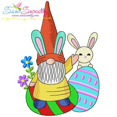 Easter Gnome And Bunny-1 Embroidery Design Pattern-1