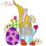 Easter Gnomes And Bunnies Embroidery Design Bundle-10