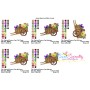 Wood Wheelbarrow Spring Flowers Embroidery Design Pattern-2