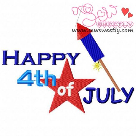 Happy 4th of July-2 Embroidery Design Pattern-1