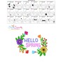 Hello Spring Flowers Frame-1 Embroidery Design Pattern-3