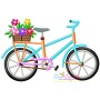 Spring Flowers Bicycle-1 Embroidery Design Pattern-1