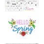Hello Spring Flowers Frame-2 Embroidery Design Pattern-3