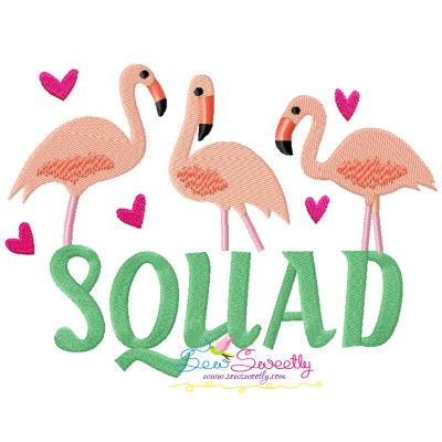 Flamingo Squad Embroidery Design Pattern-1