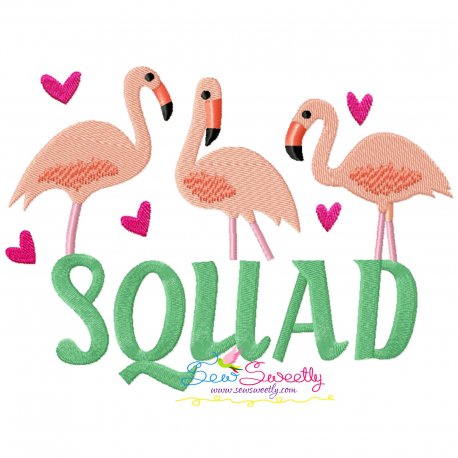 Flamingo Squad Embroidery Design Pattern