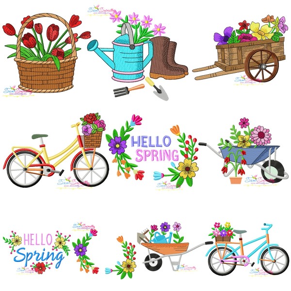 Spring Embroidery Design Bundle-1