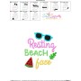 Resting Beach Face Summer Lettering Embroidery Design Pattern-3