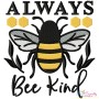 Always Bee Kind Lettering Embroidery Design Pattern-1