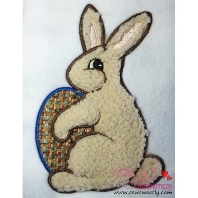 Easter Bunny With Egg Applique Design Pattern-1