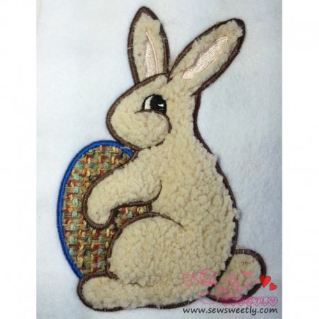 Easter Bunny With Egg Applique Design- 1