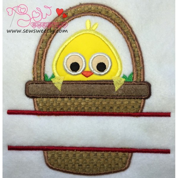 Chick In Basket Split Applique Design Pattern-1