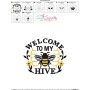 Welcome To My Hive Bee Lettering Embroidery Design Pattern-3