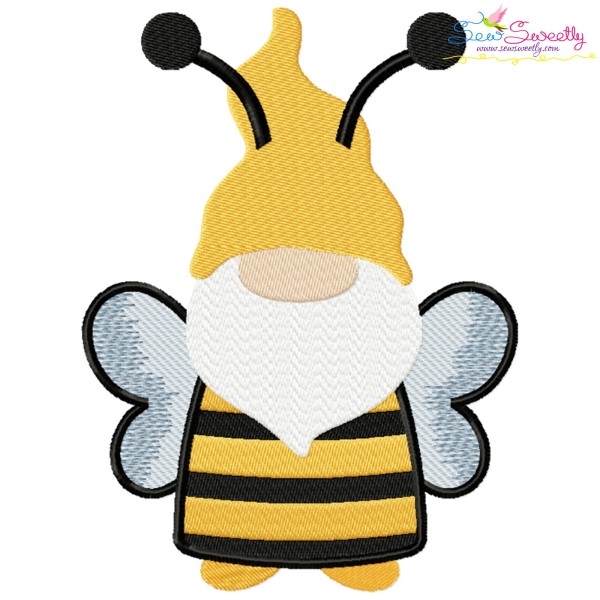 Bee Gnome Embroidery Design Pattern-1
