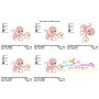 Mom And Baby Octopus Embroidery Design Pattern-2