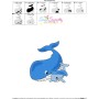Mom And Baby Whale Embroidery Design Pattern-3