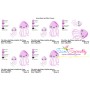 Mom And Baby Jellyfish Embroidery Design Pattern-2