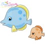 Mom And Baby Fish Embroidery Design Pattern-1