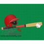 Baseball With Helmet Embroidery Design Pattern-3