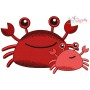 Mom And Baby Crab Embroidery Design Pattern-1