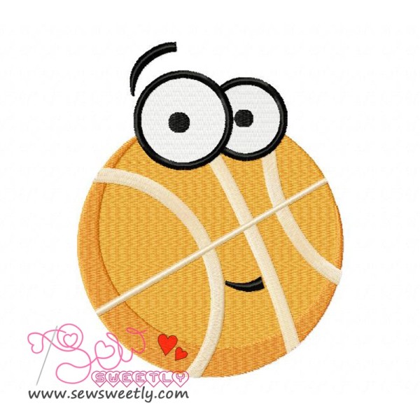 Cartoon Basketball Embroidery Design Pattern-1
