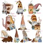 Gnomes With Coffee Embroidery Design Bundle-1