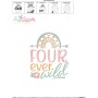 Four Ever Wild 4th Birthday Embroidery Design Pattern-3