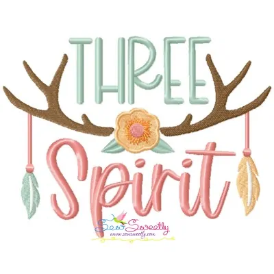 Three Spirit Antlers 3rd Birthday Embroidery Design Pattern-1