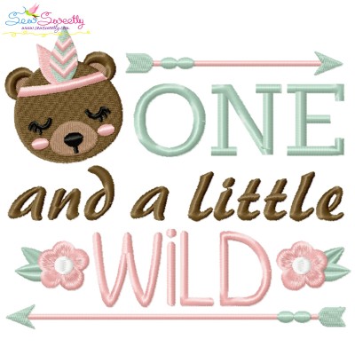 One And a Little Wild 1st Birthday Embroidery Design Pattern-1