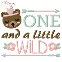 One And a Little Wild 1st Birthday Embroidery Design