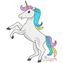 Unicorn Rearing Embroidery Design Pattern-1