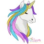 Unicorn Head-3 Embroidery Design Pattern-1