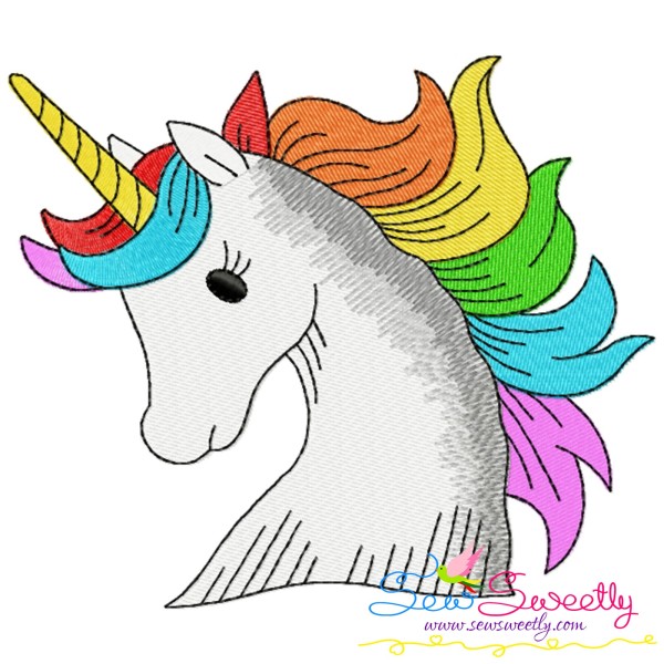 Unicorn Head-2 Embroidery Design Pattern-1