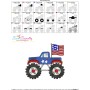 4th of July Patriotic Monster Truck-4 Embroidery Design Pattern-2
