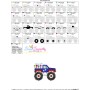 4th of July Patriotic Monster Truck-3 Embroidery Design Pattern-2
