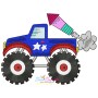4th of July Patriotic Monster Truck-2 Embroidery Design Pattern-1