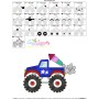 4th of July Patriotic Monster Truck-2 Embroidery Design Pattern-2