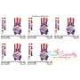 4th of July Patriotic Gnome Heart Flag Embroidery Design Pattern-3