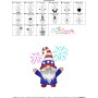 4th of July Patriotic Gnome Fireworks Embroidery Design Pattern-2