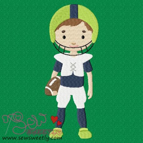 Football Player Embroidery Design- 1