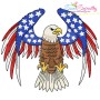 4th of July Patriotic Bald Eagle Flags Embroidery Design Bundle-9