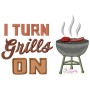 I Turn Grills On Barbeque Lettering Embroidery Design Pattern-1