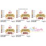My First (1st) BBQ Barbeque Lettering Embroidery Design Pattern-2