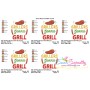 Grillers Gonna Grill Barbeque Lettering Embroidery Design Pattern-2