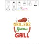 Grillers Gonna Grill Barbeque Lettering Embroidery Design Pattern-3