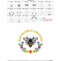 Be Bumble And Kind Frame Bee Lettering Embroidery Design Pattern For Pillow-3