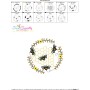 Beehive Flowers Frame Embroidery Design Pattern For Pillow-3